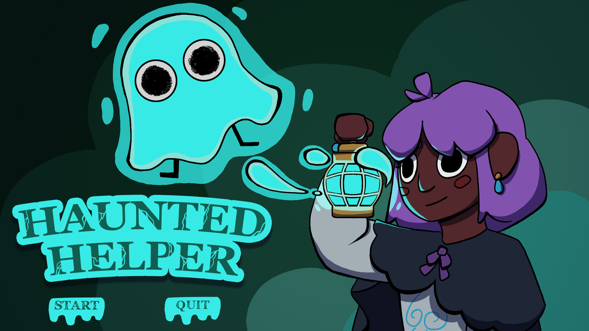 Haunted Helper Title Screen.