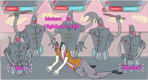 Sakura Cell Game Over Screen